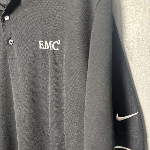 Nike EMC2 Men’s XL Golf Shirt Black Gift Nerd Dad Collar Polo Science Physics - Picture 2 of 7